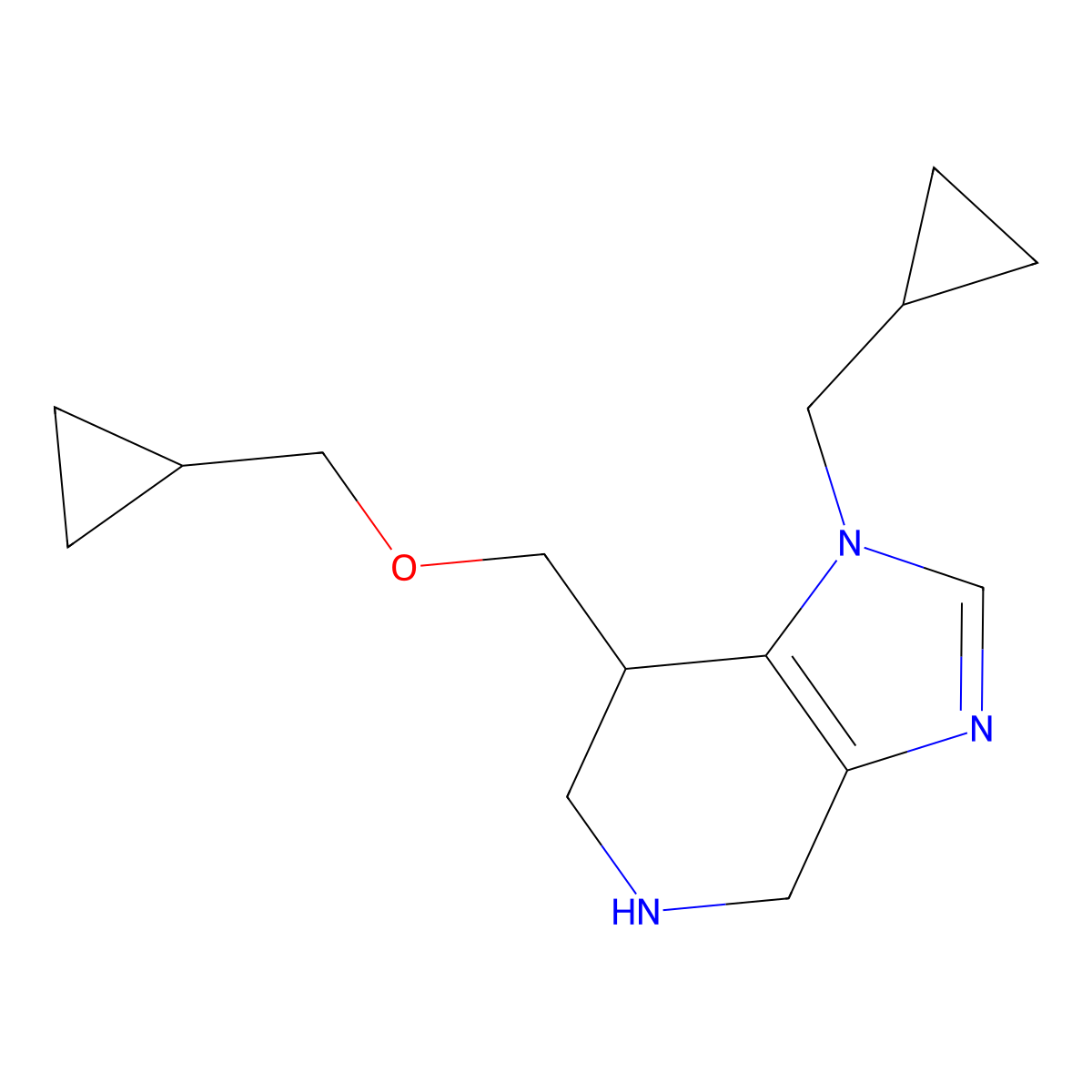 7-((Cyclopropylmethoxy)methyl)-1-(cyclopropylmethyl)-4,5,6,7-tetrahydro-1H-imidazo[4,5-c]pyridine molecular structure, CAS 1422142-64-0