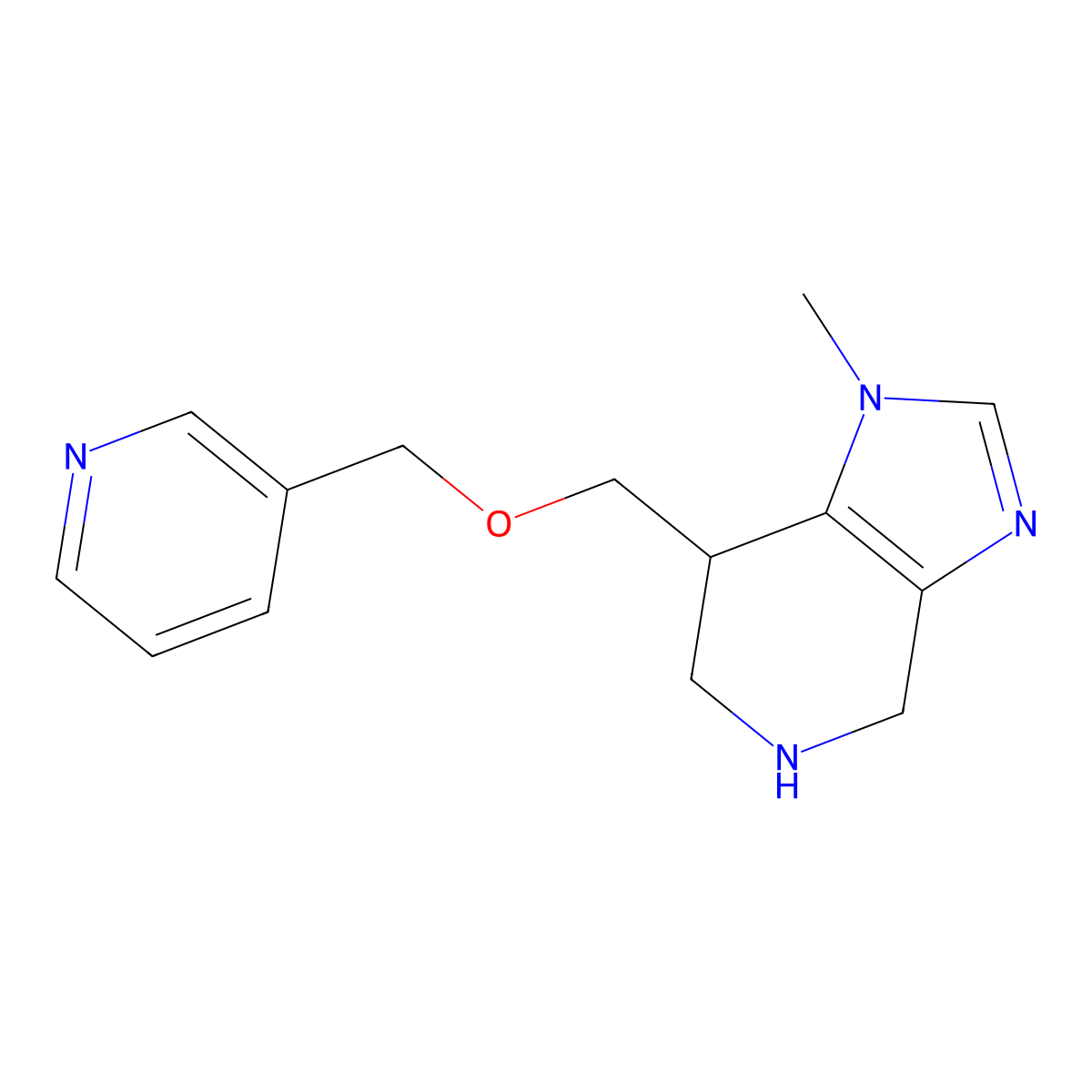 1-Methyl-7-((pyridin-3-ylmethoxy)methyl)-4,5,6,7-tetrahydro-1H-imidazo[4,5-c]pyridine molecular structure, CAS 1422142-65-1