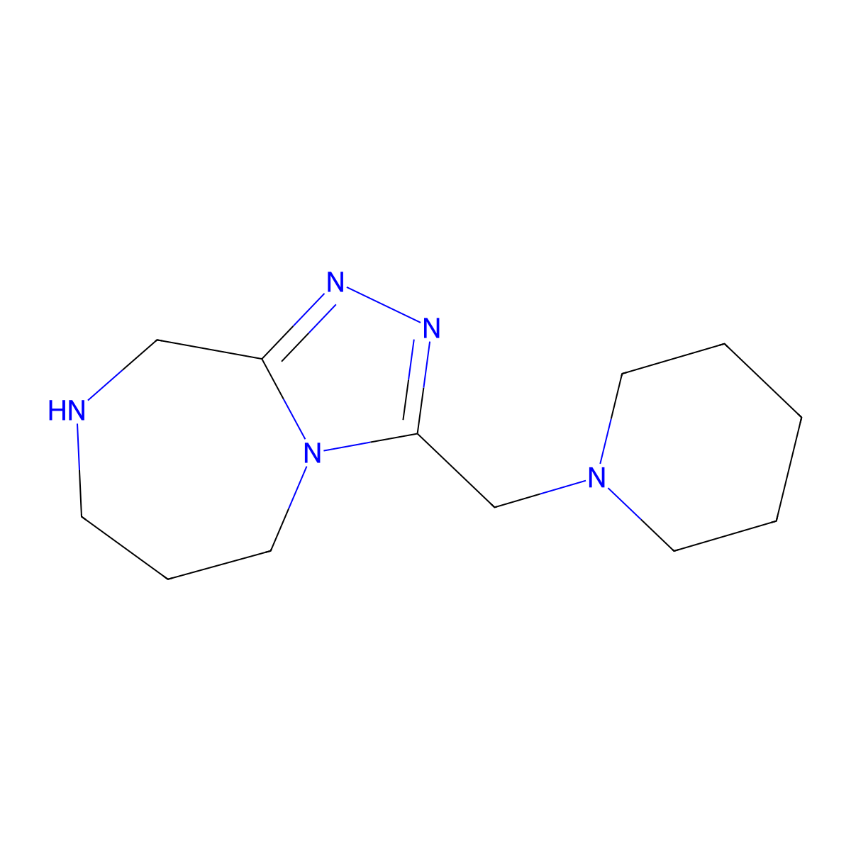 3-(piperidin-1-ylmethyl)-6,7,8,9-tetrahydro-5H-[1,2,4]triazolo[4,3-a][1,4]diazepine molecular structure, CAS 1422142-79-7