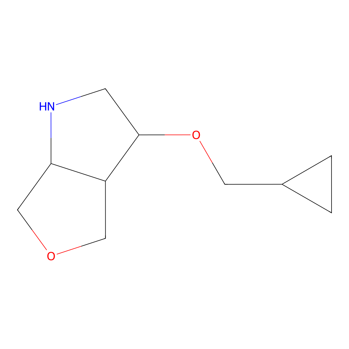 (3S,3aR,6aS)-3-(cyclopropylmethoxy)hexahydro-1H-furo[3,4-b]pyrrole molecular structure, CAS 1422142-84-4