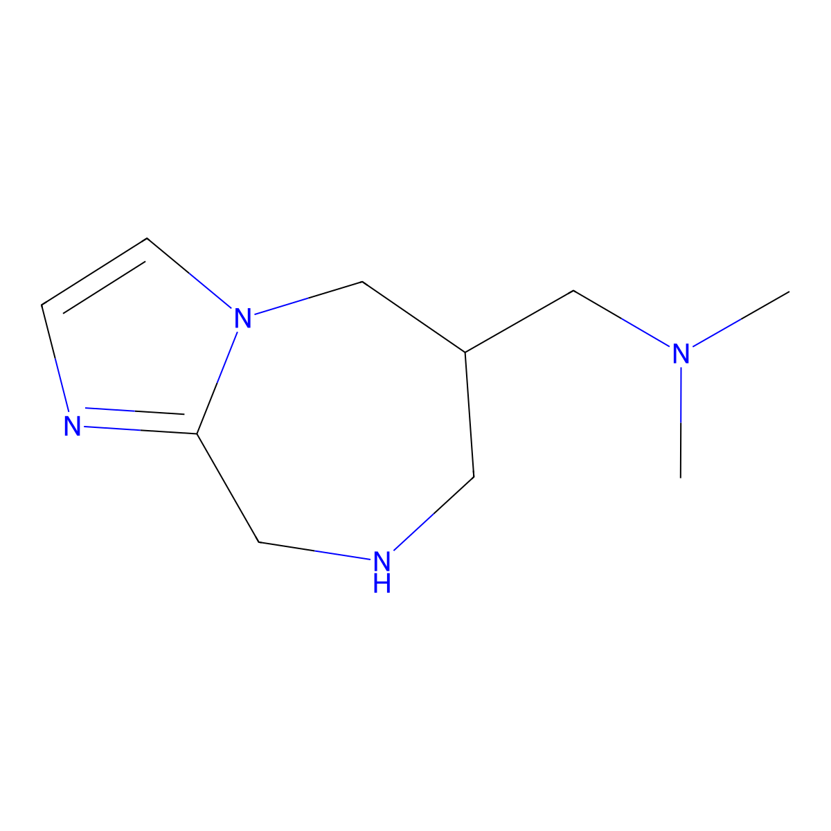 N,N-Dimethyl-1-(6,7,8,9-tetrahydro-5H-imidazo[1,2-a][1,4]diazepin-6-yl)methanamine molecular structure, CAS 1422142-93-5