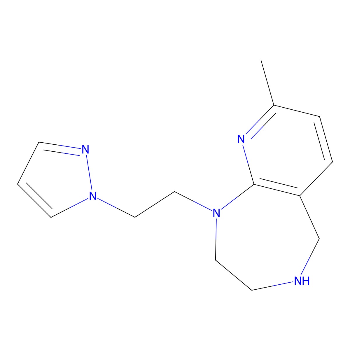 1-(2-(1H-Pyrazol-1-yl)ethyl)-8-methyl-2,3,4,5-tetrahydro-1H-pyrido[2,3-e][1,4]diazepine molecular structure, CAS 1422142-96-8