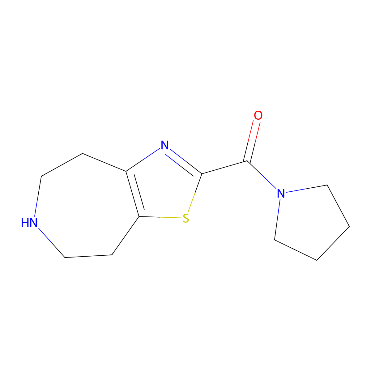 Pyrrolidin-1-yl(5,6,7,8-tetrahydro-4H-thiazolo[4,5-d]azepin-2-yl)methanone molecular structure, CAS 1422142-99-1
