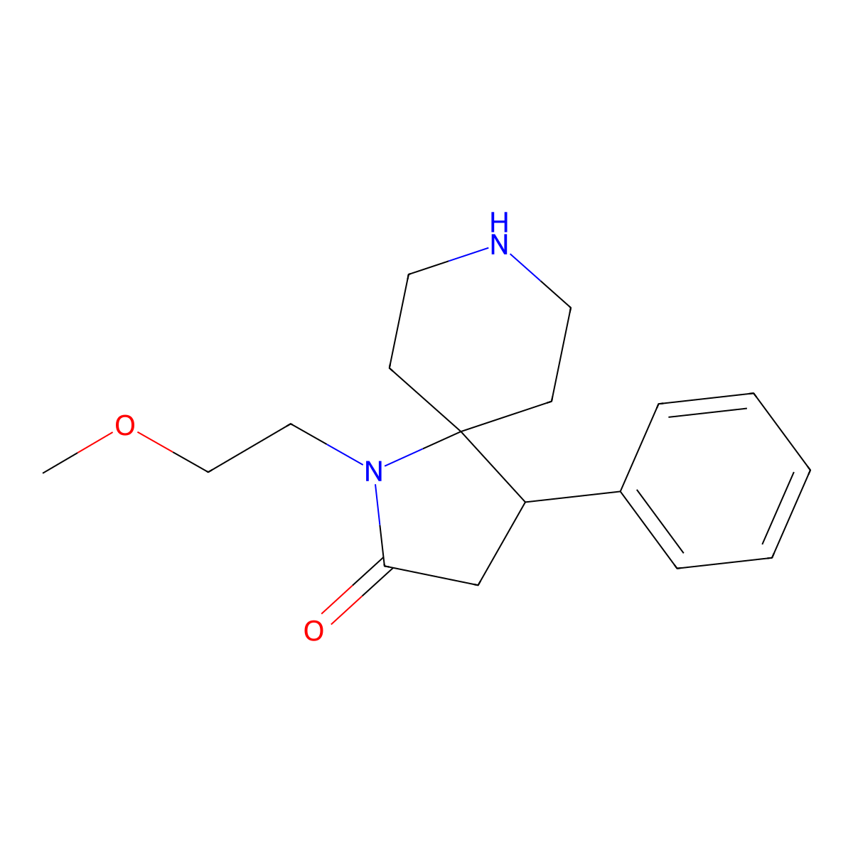 1-(2-Methoxyethyl)-4-phenyl-1,8-diazaspiro[4.5]decan-2-one molecular structure, CAS 1422143-11-0