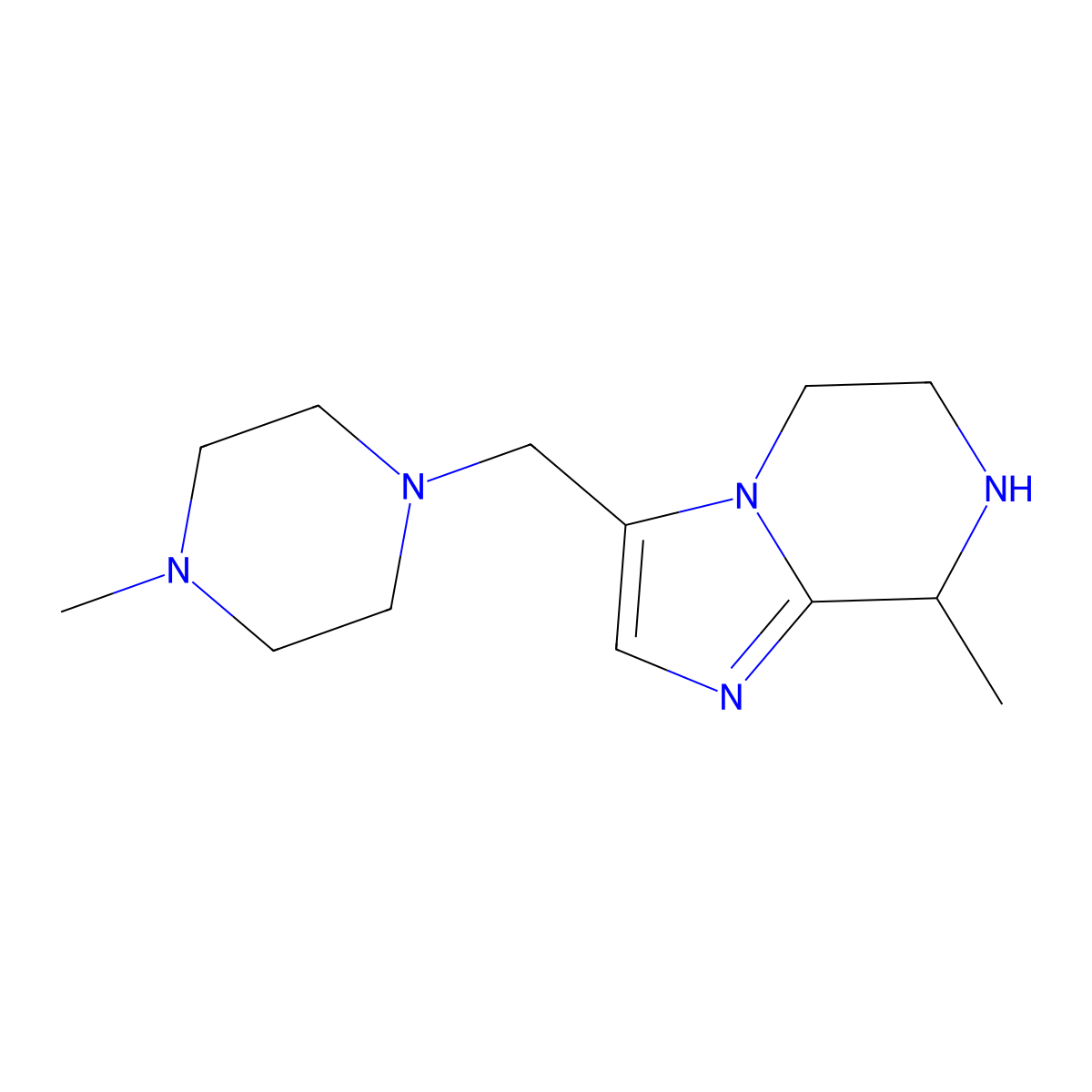 8-Methyl-3-((4-methylpiperazin-1-yl)methyl)-5,6,7,8-tetrahydroimidazo[1,2-a]pyrazine molecular structure, CAS 1422143-31-4