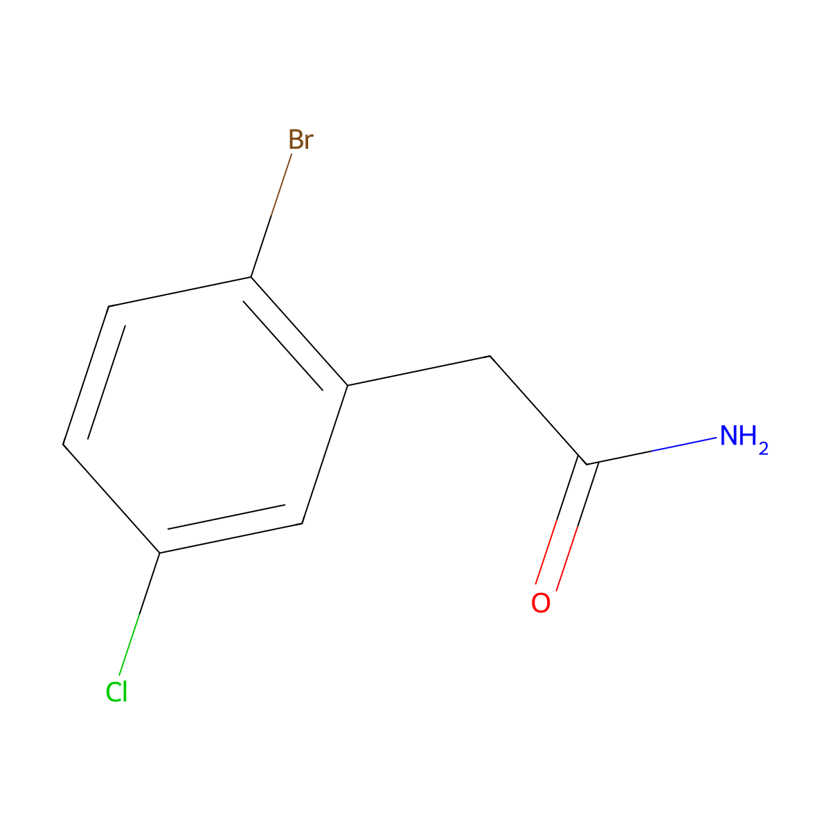 2-(2-Bromo-5-chlorophenyl)acetamide molecular structure, CAS 1422148-82-0