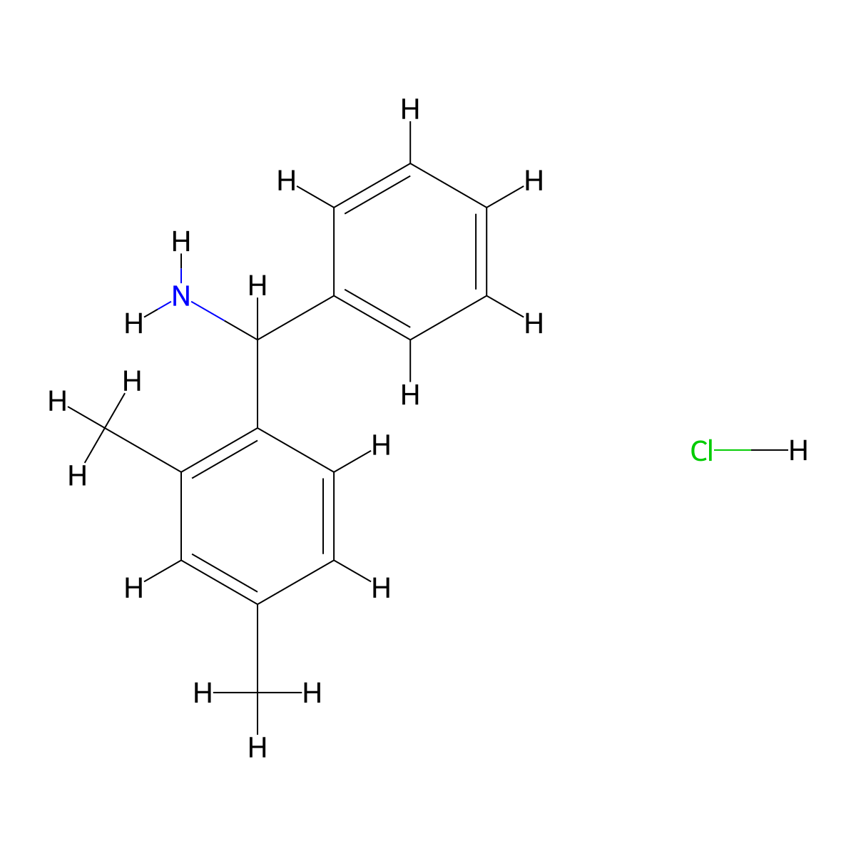 (2,4-Dimethylphenyl)(phenyl)methanamine hydrochloride molecular structure, CAS 1422169-56-9