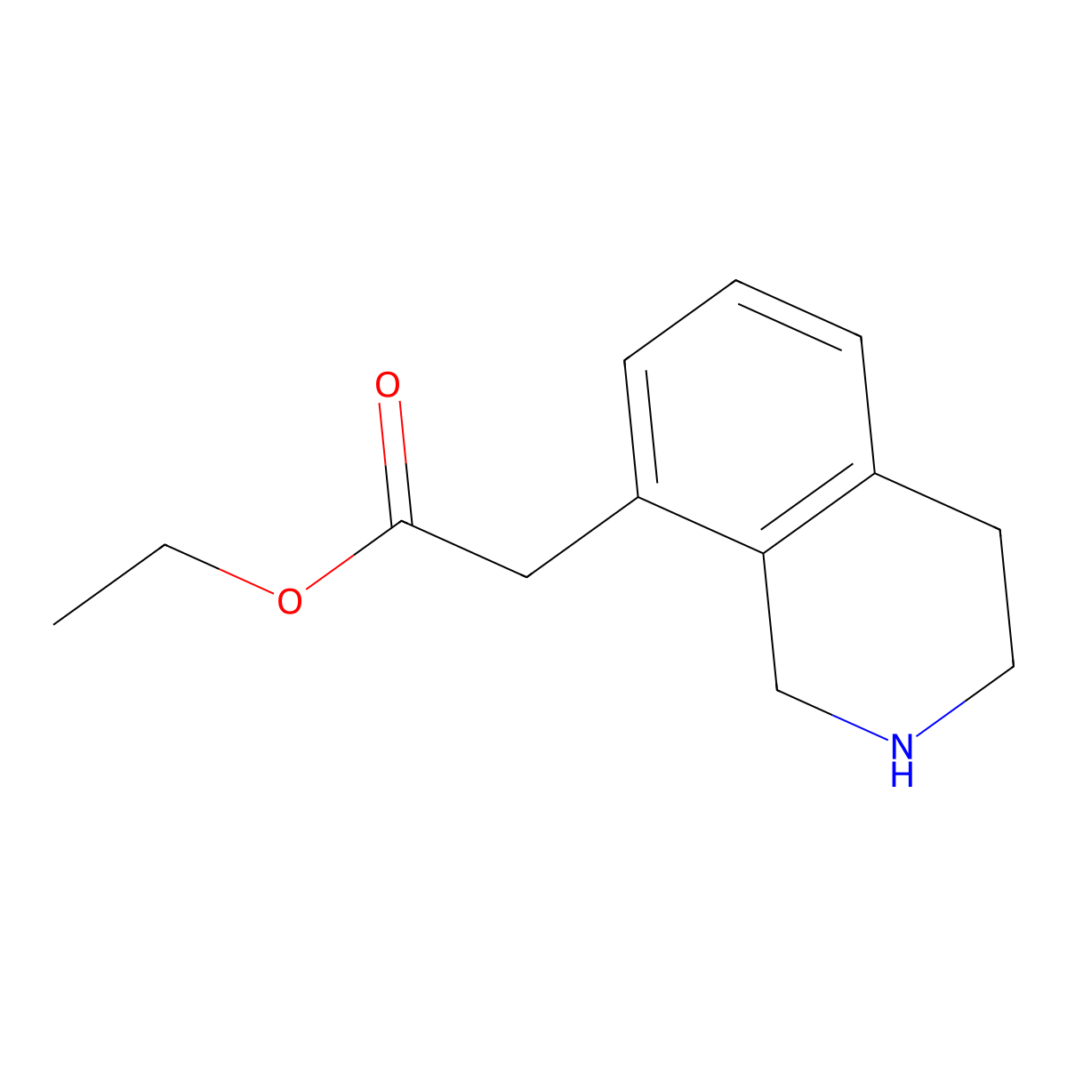 Ethyl 2-(1,2,3,4-tetrahydroisoquinolin-8-yl)acetate molecular structure, CAS 1422170-28-2