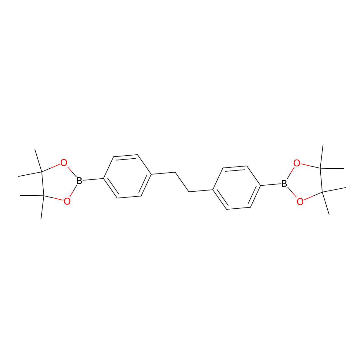4,4,5,5-Tetramethyl-2-(4-{2-[4-(tetramethyl-1,3,2-dioxaborolan-2-yl)phenyl]ethyl}phenyl)-1,3,2-dioxaborolane molecular structure, CAS 1422172-96-0