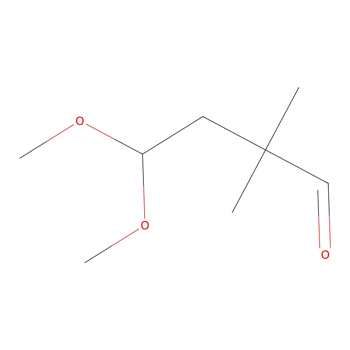 4,4-Dimethoxy-2,2-dimethylbutanal molecular structure, CAS 1422180-18-4