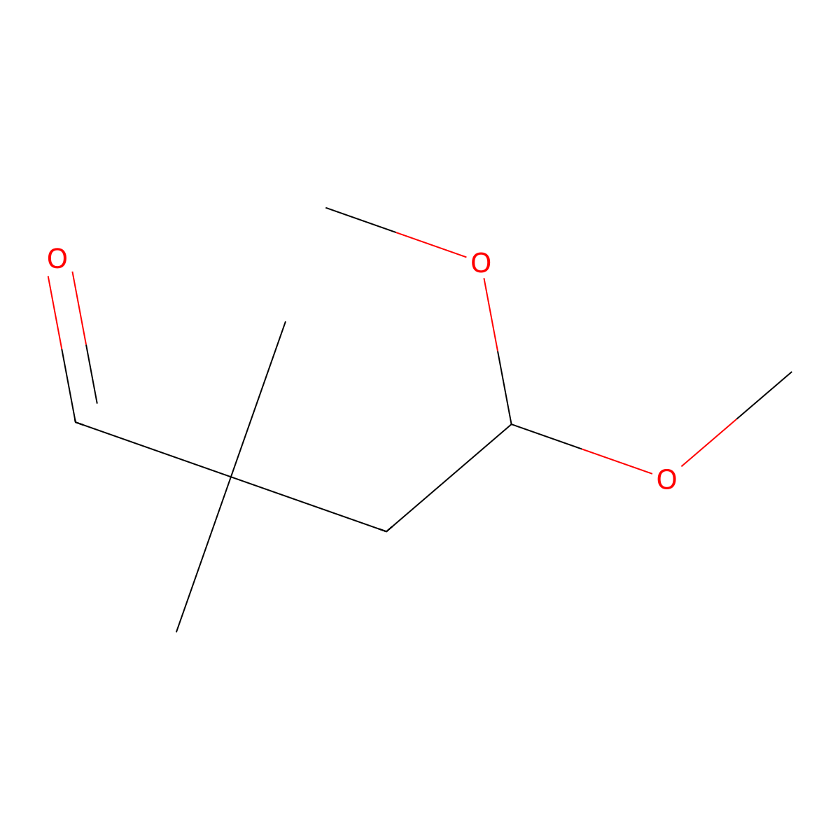 4,4-Dimethoxy-2,2-dimethylbutanal molecular structure, CAS 1422180-18-4