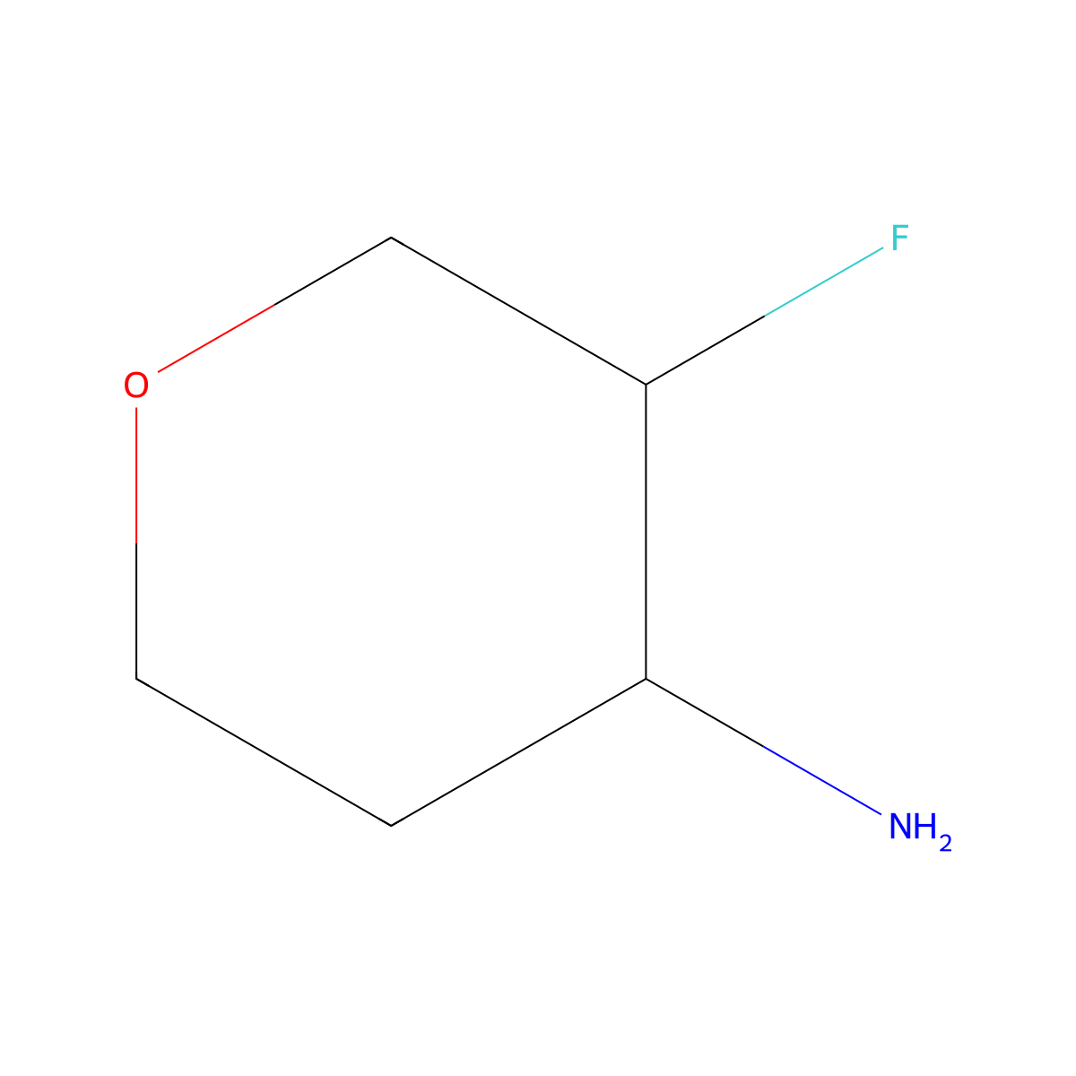 (3S,4R)-3-Fluorotetrahydro-2H-pyran-4-amine molecular structure, CAS 1422188-16-6