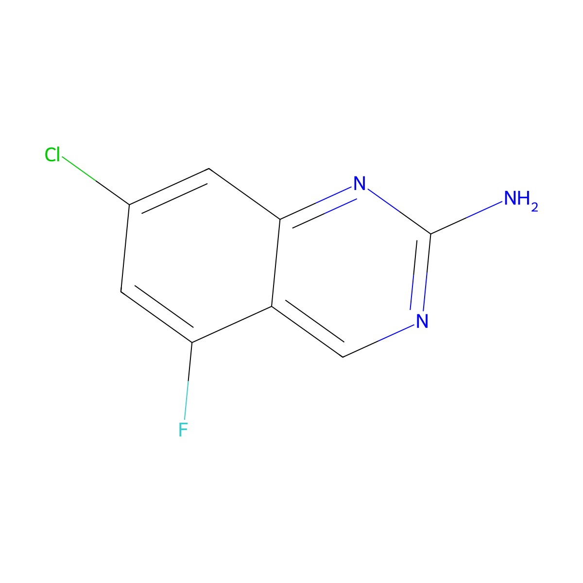 7-Chloro-5-fluoroquinazolin-2-amine molecular structure, CAS 1422188-40-6