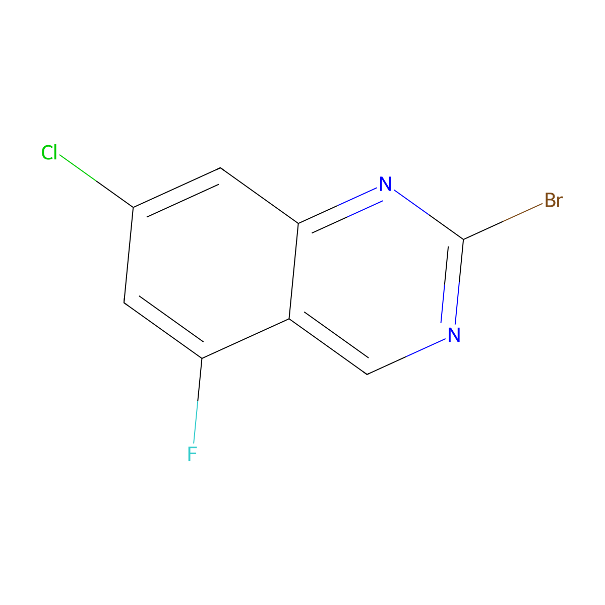 2-Bromo-7-chloro-5-fluoroquinazoline molecular structure, CAS 1422188-41-7
