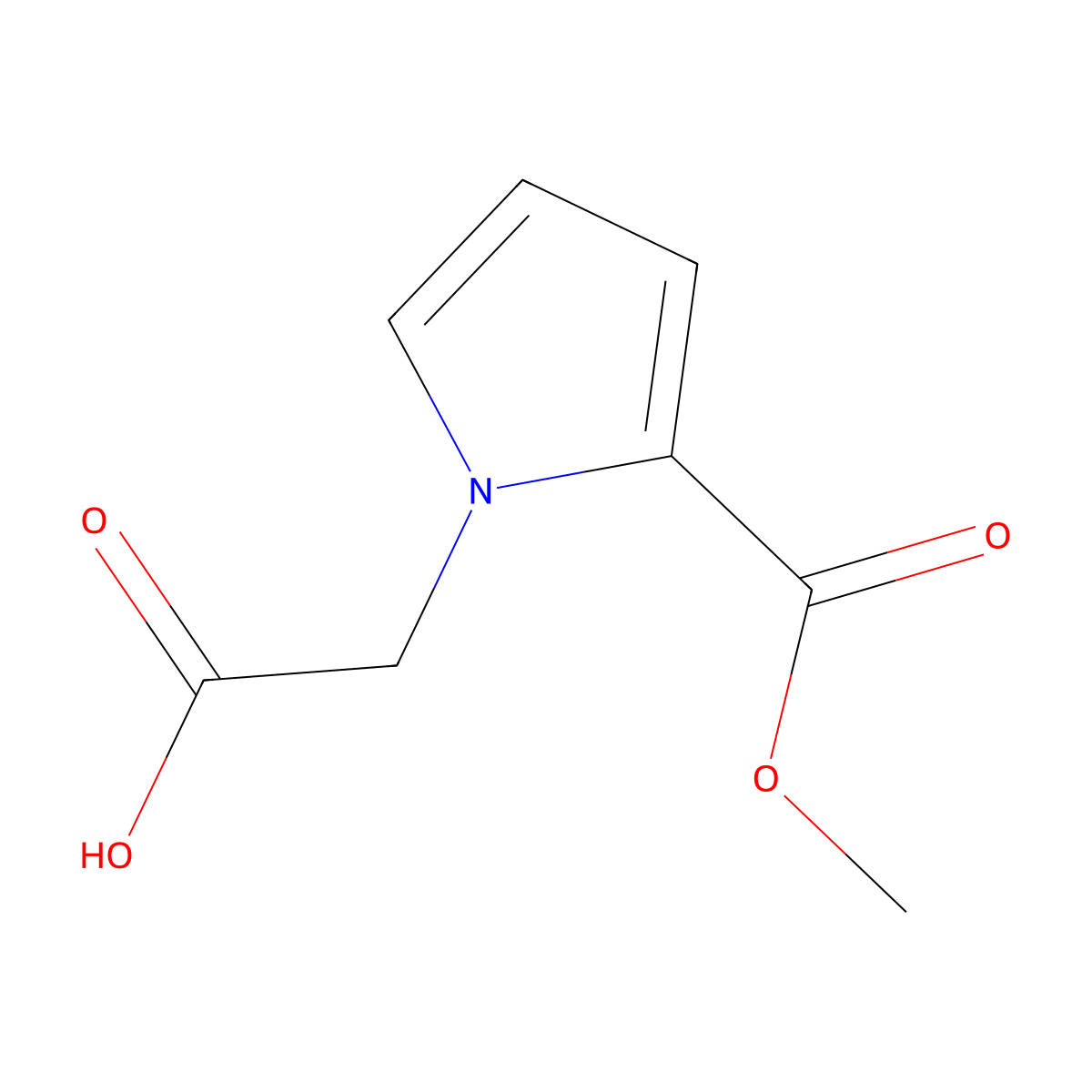 2-[2-(methoxycarbonyl)-1H-pyrrol-1-yl]acetic acid molecular structure, CAS 142219-38-3