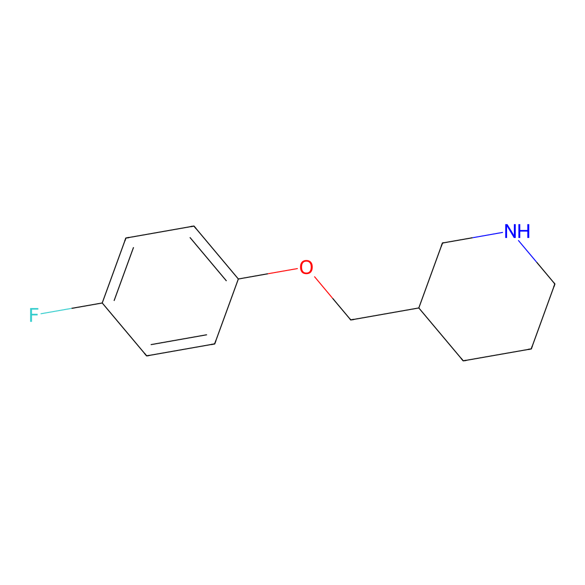 3-[(4-Fluorophenoxy)methyl]piperidine molecular structure, CAS 142220-38-0