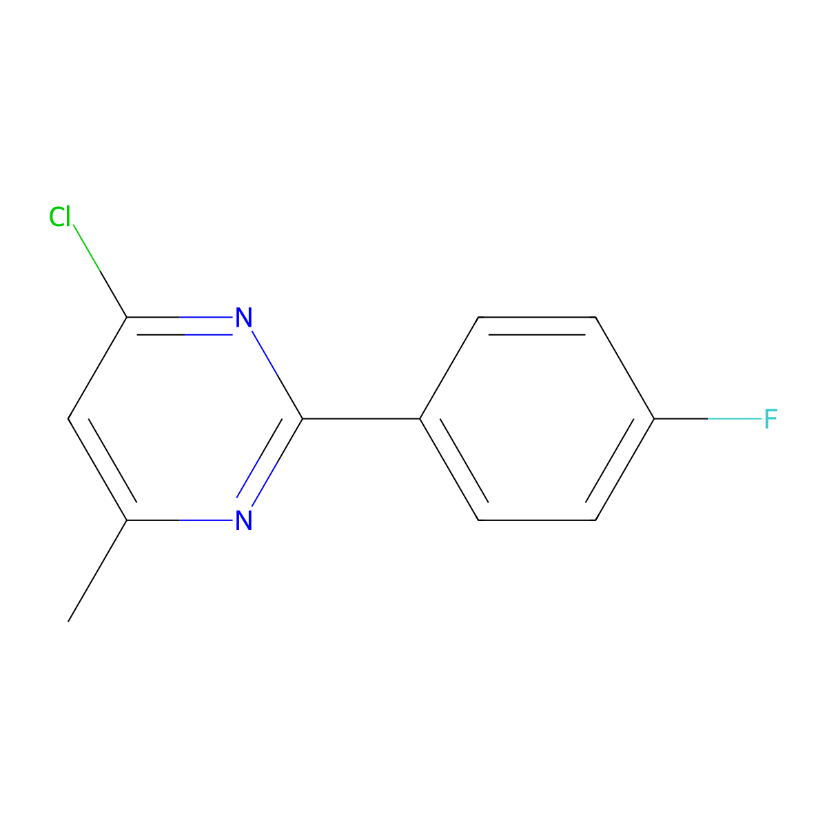 4-Chloro-2-(4-fluorophenyl)-6-methylpyrimidine molecular structure, CAS 142220-65-3