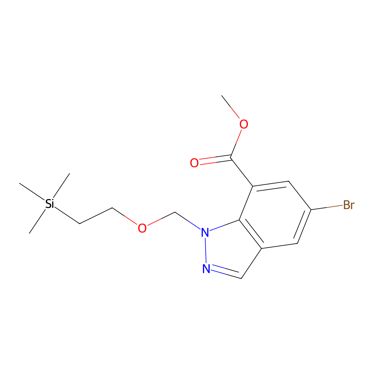 Methyl 5-bromo-1-[[2-(trimethylsilyl)ethoxy]methyl]-1H-indazole-7-carboxylate molecular structure, CAS 1422205-97-7
