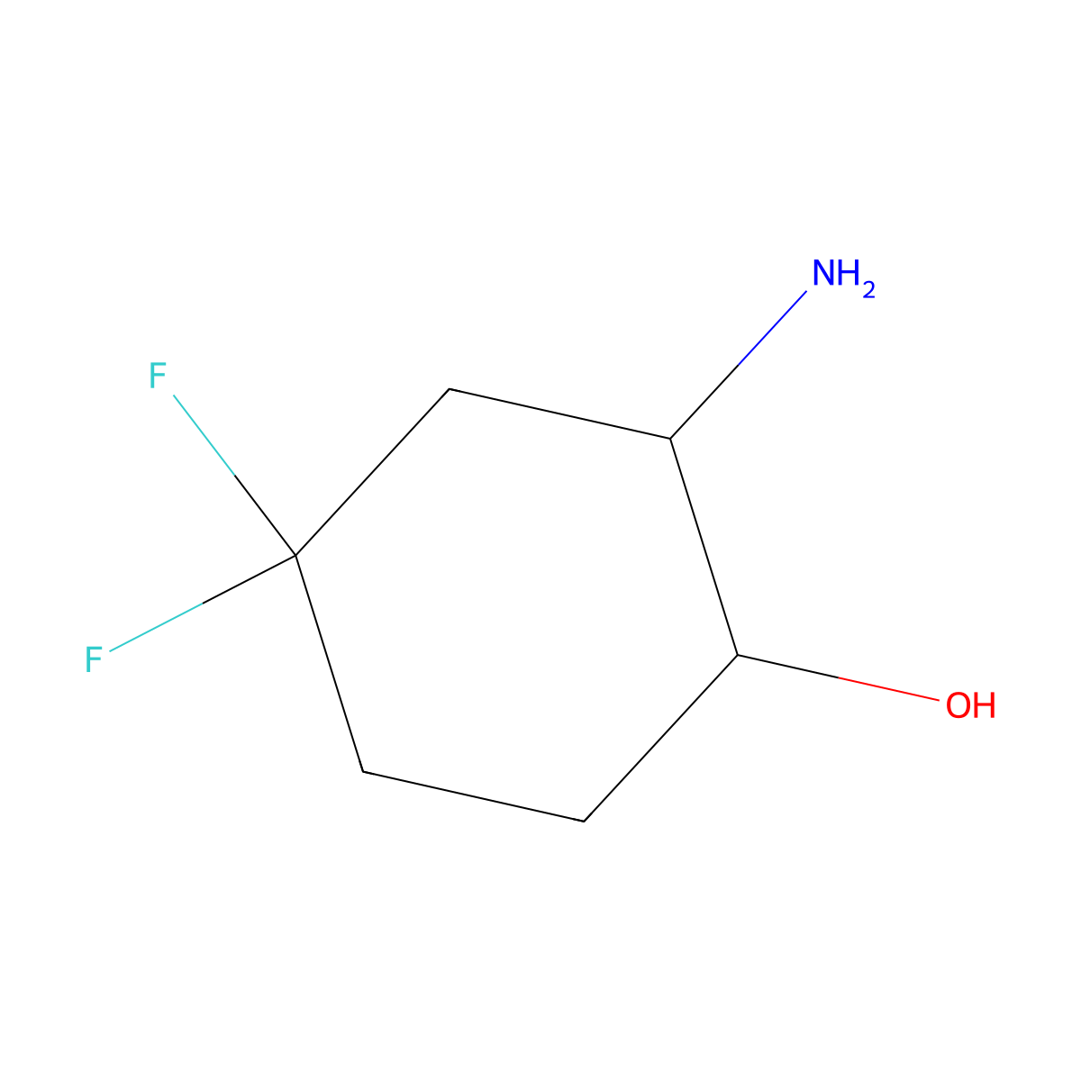 trans-2-Amino-4,4-difluorocyclohexanol molecular structure, CAS 1422238-22-9