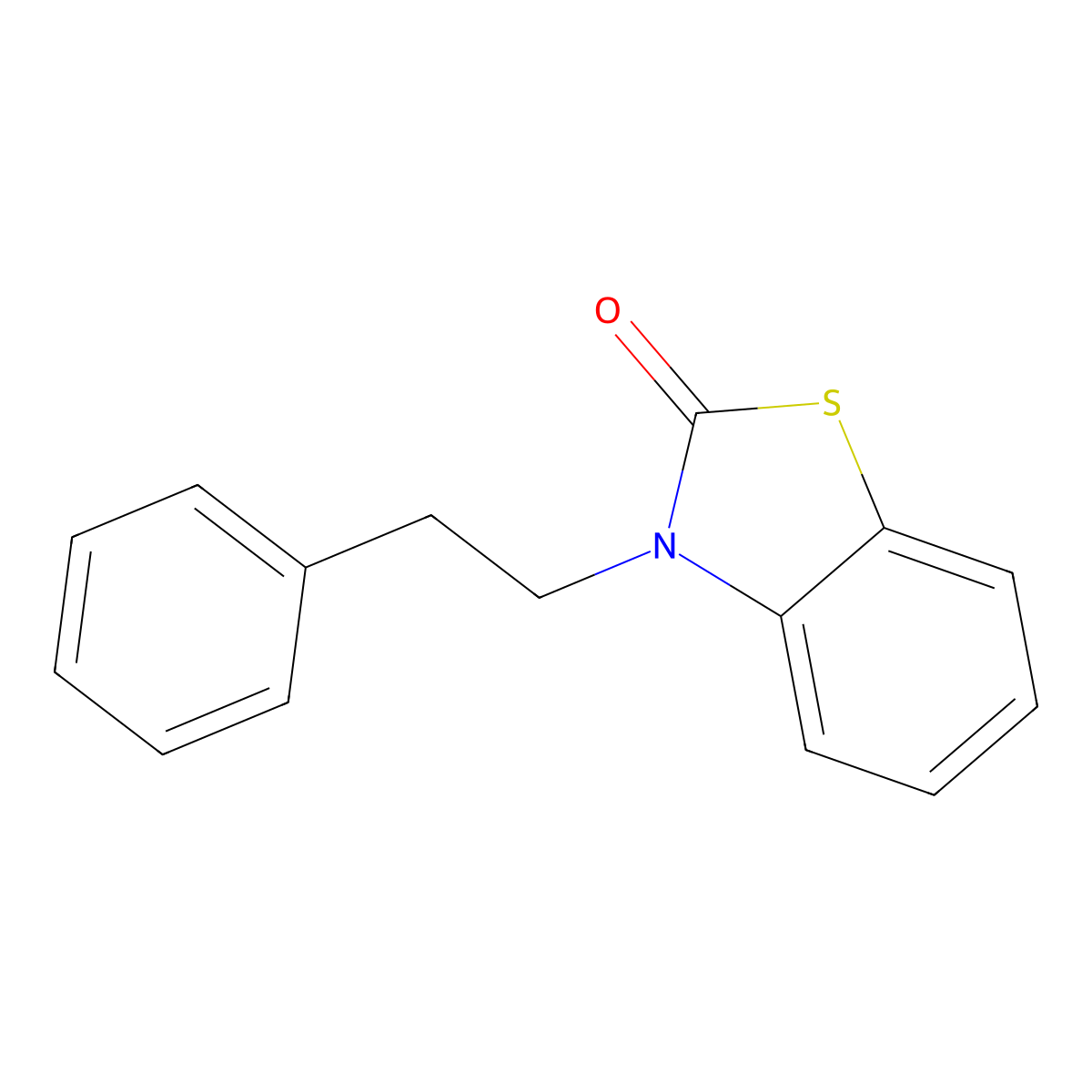 3-(2-phenylethyl)-1,3-benzothiazol-2(3H)-one molecular structure, CAS 142224-24-6