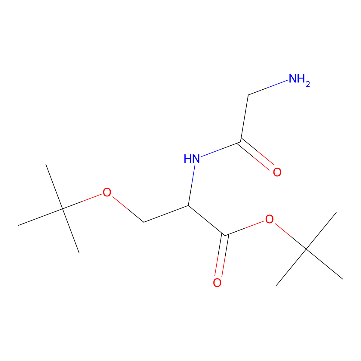 tert-butyl (2S)-2-(2-aminoacetamido)-3-(tert-butoxy)propanoate molecular structure, CAS 142225-64-7