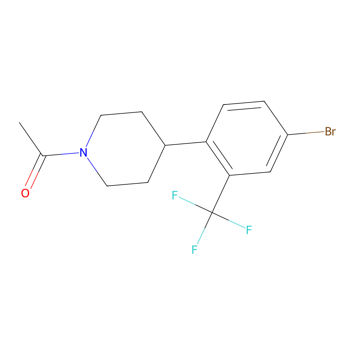 1-(4-(4-Bromo-2-(trifluoromethyl)phenyl)piperidin-1-YL)ethanone molecular structure, CAS 1422252-49-0