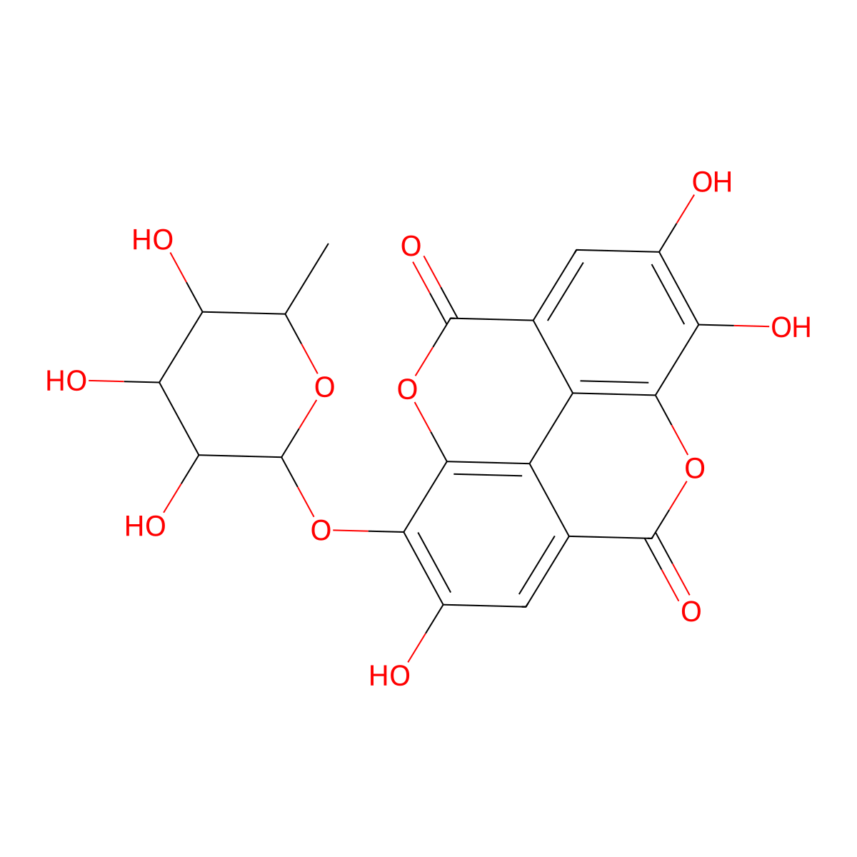 Ellagic acid 3-O-alpha-L-rhamnopyranoside molecular structure, CAS 1422265-57-3