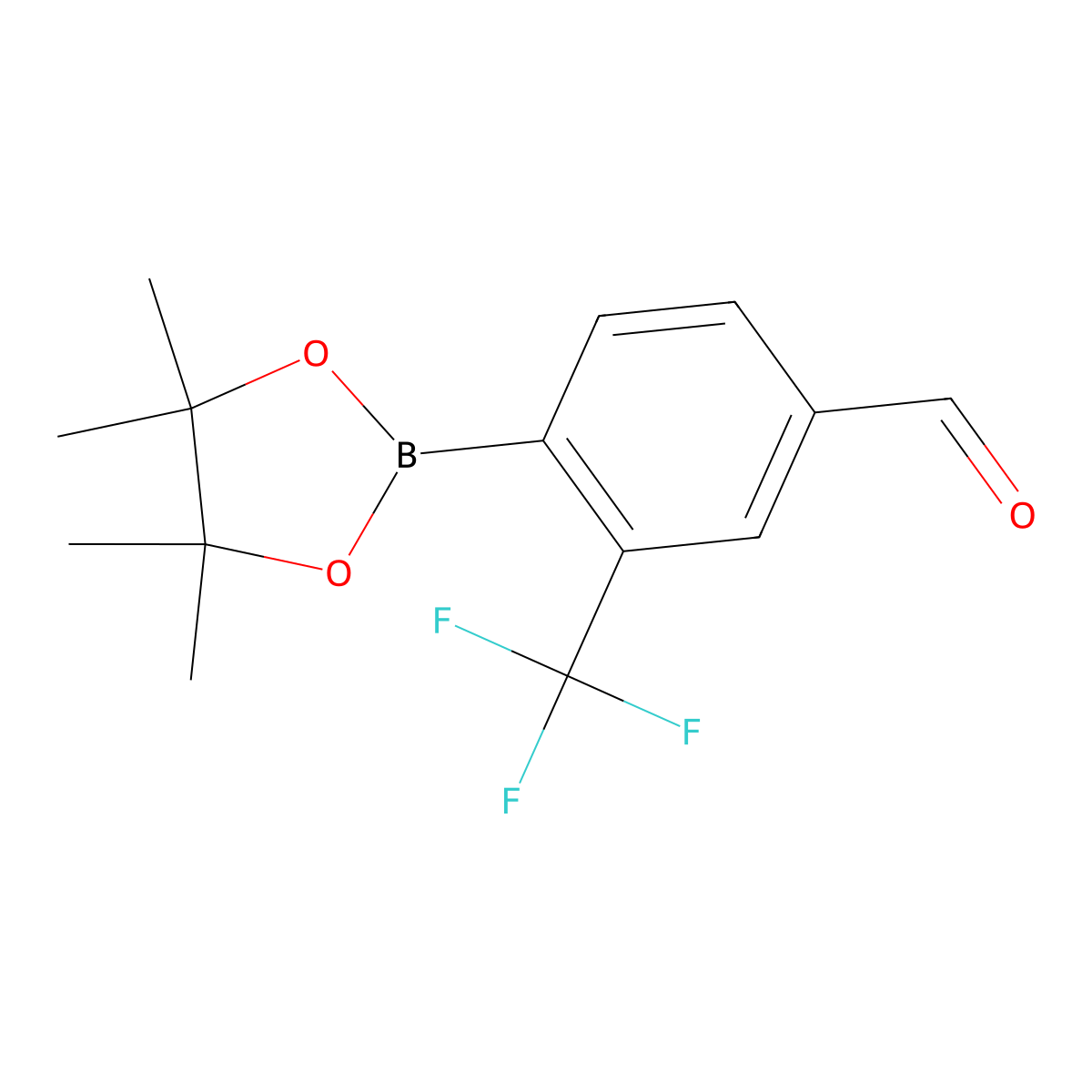 4-(4,4,5,5-Tetramethyl-1,3,2-dioxaborolan-2-yl)-3-(trifluoromethyl)benzaldehyde molecular structure, CAS 1422268-45-8