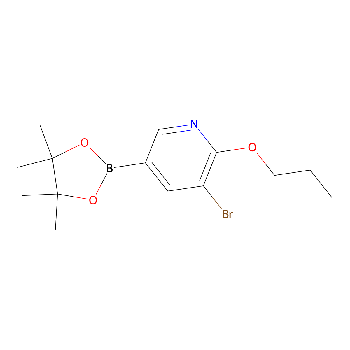 5-Bromo-6-(n-propoxy)pyridine-3-boronic acid pinacol ester molecular structure, CAS 1422270-13-0