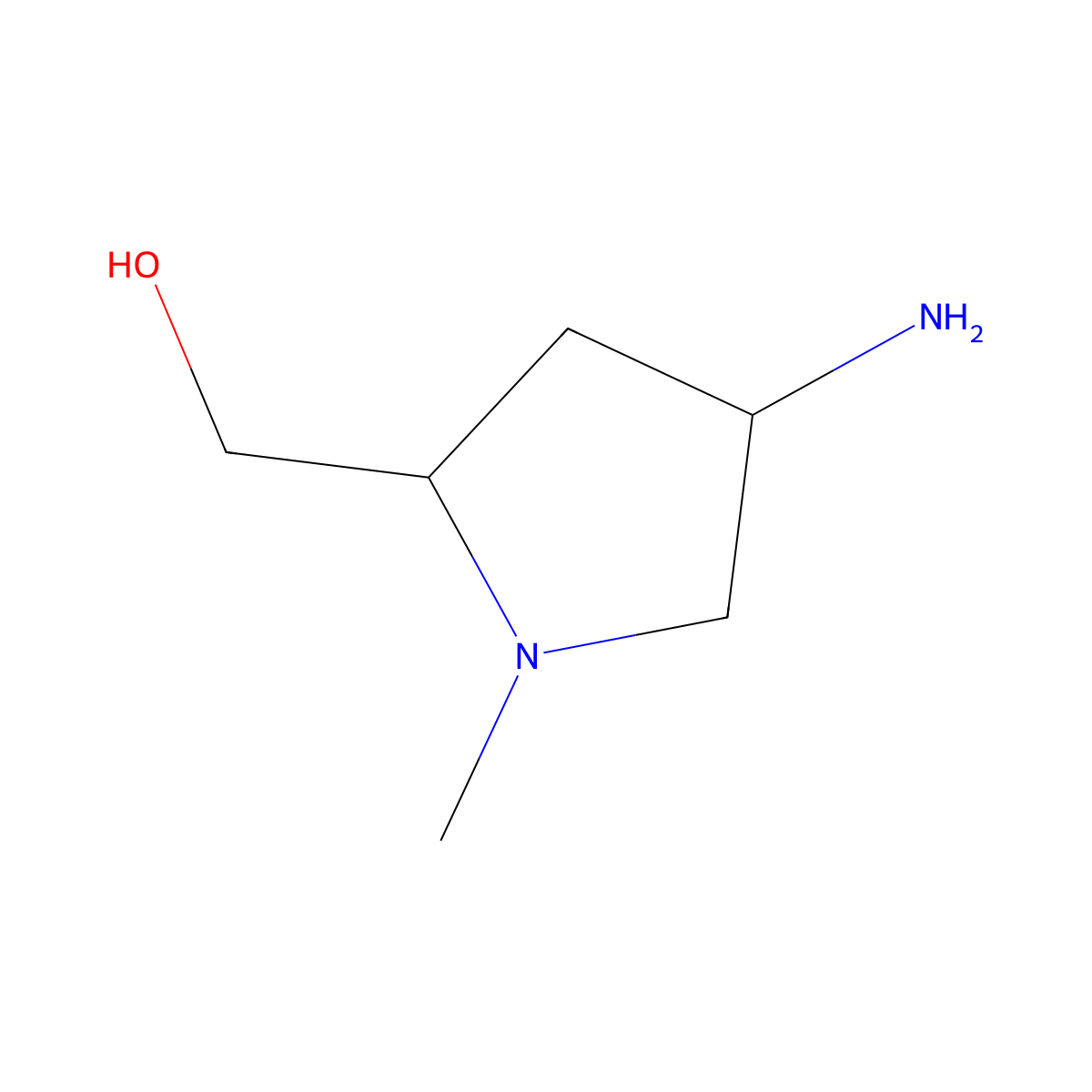 (4-Amino-1-methylpyrrolidin-2-yl)methanol molecular structure, CAS 142228-25-9