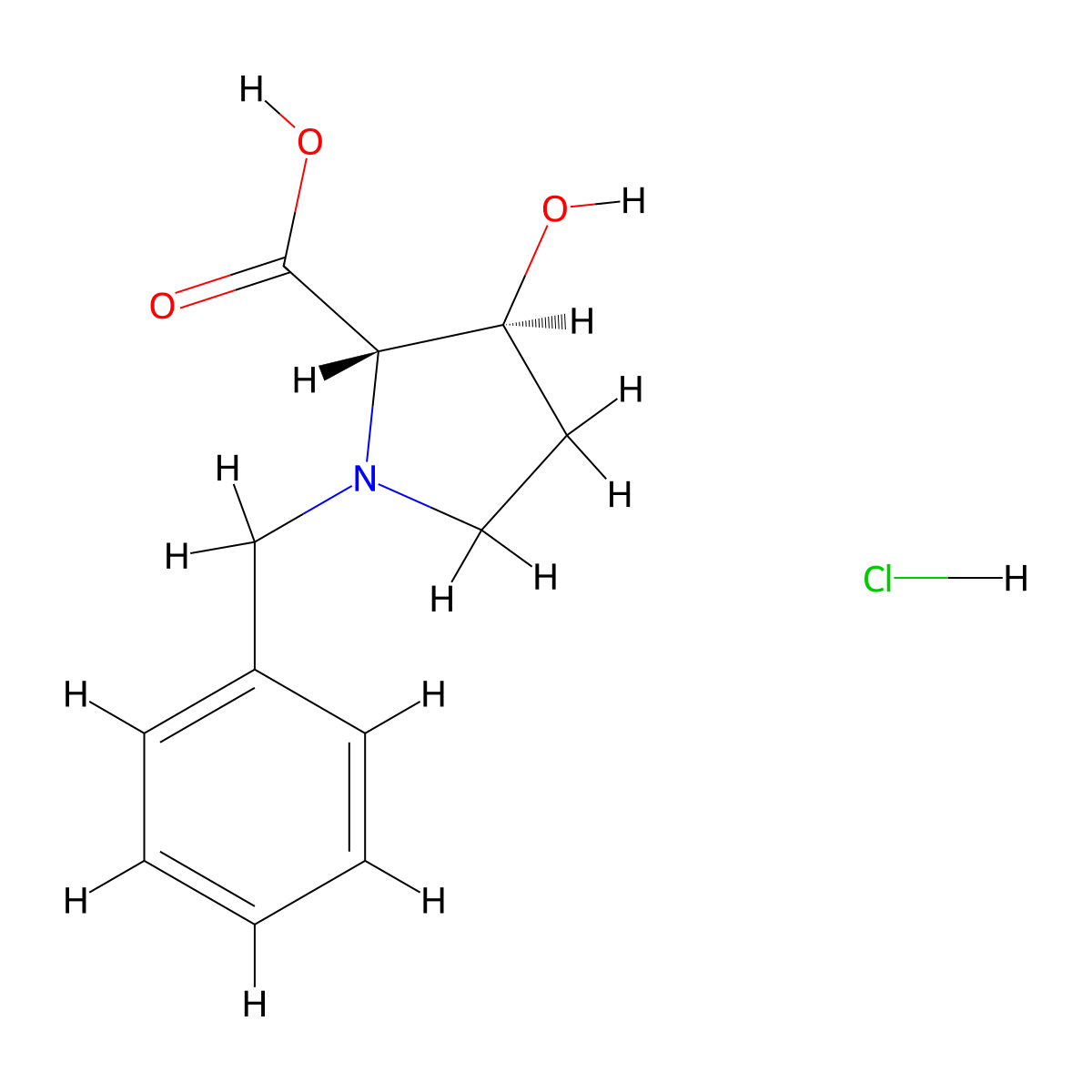 (2S,3S)-1-Benzyl-3-hydroxypyrrolidine-2-carboxylic acid hydrochloride molecular structure, CAS 1422284-79-4