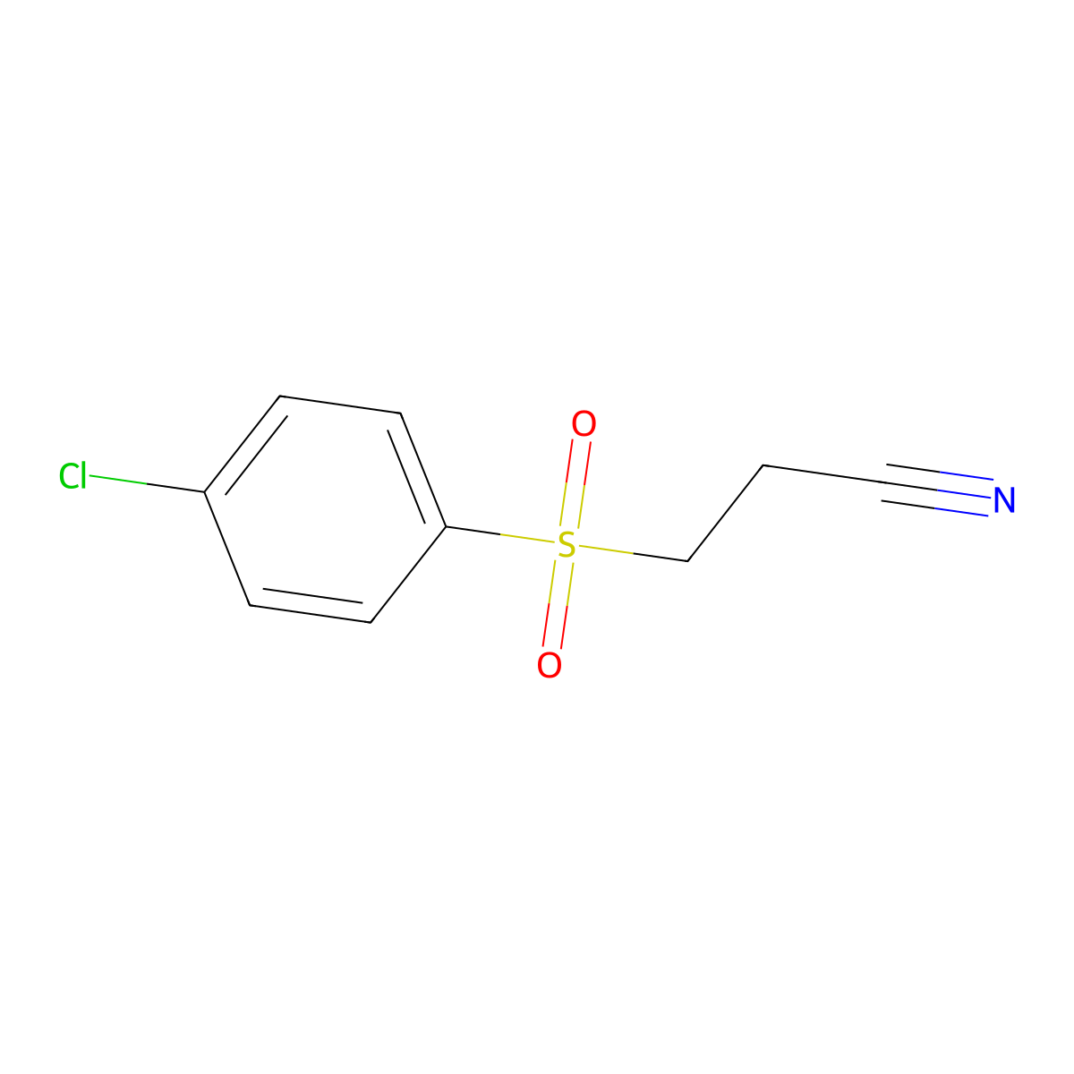 3-[(4-Chlorophenyl)sulfonyl]propanenitrile molecular structure, CAS 14223-22-4