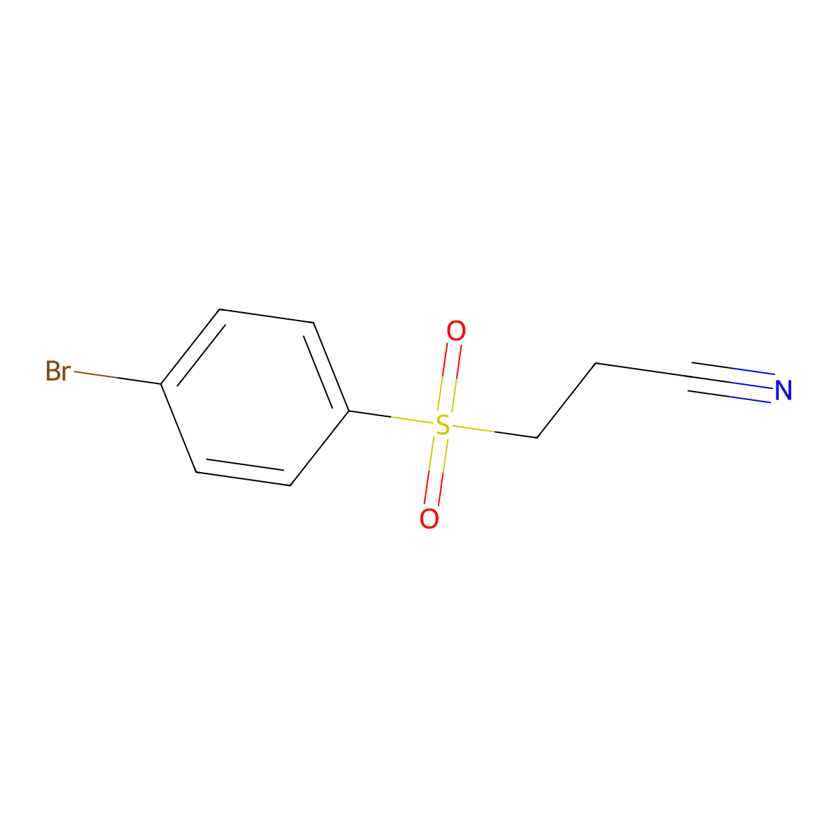 3-((4-Bromophenyl)sulfonyl)propanenitrile molecular structure, CAS 14223-23-5