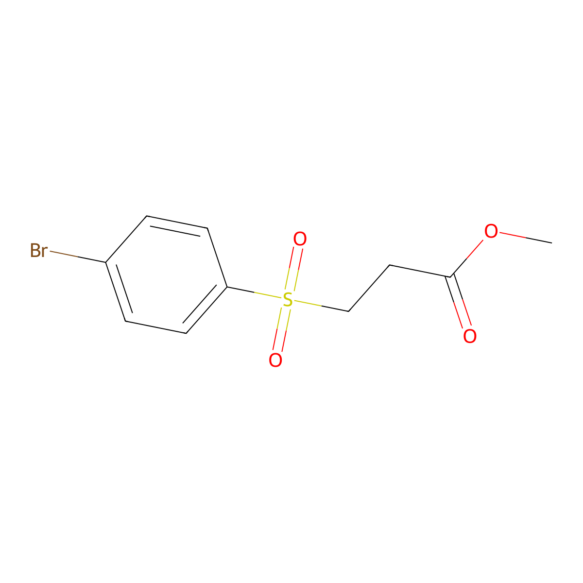 Methyl 3-(4-bromobenzenesulfonyl)propanoate molecular structure, CAS 14223-24-6