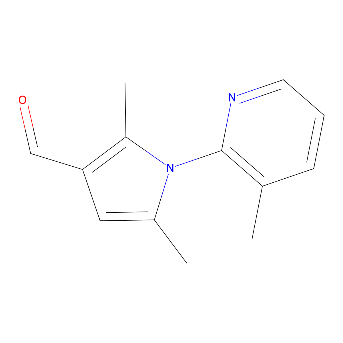 2,5-Dimethyl-1-(3-methyl-pyridin-2-yl)-1H-pyrrole-3-carbaldehyde molecular structure, CAS 142230-98-6