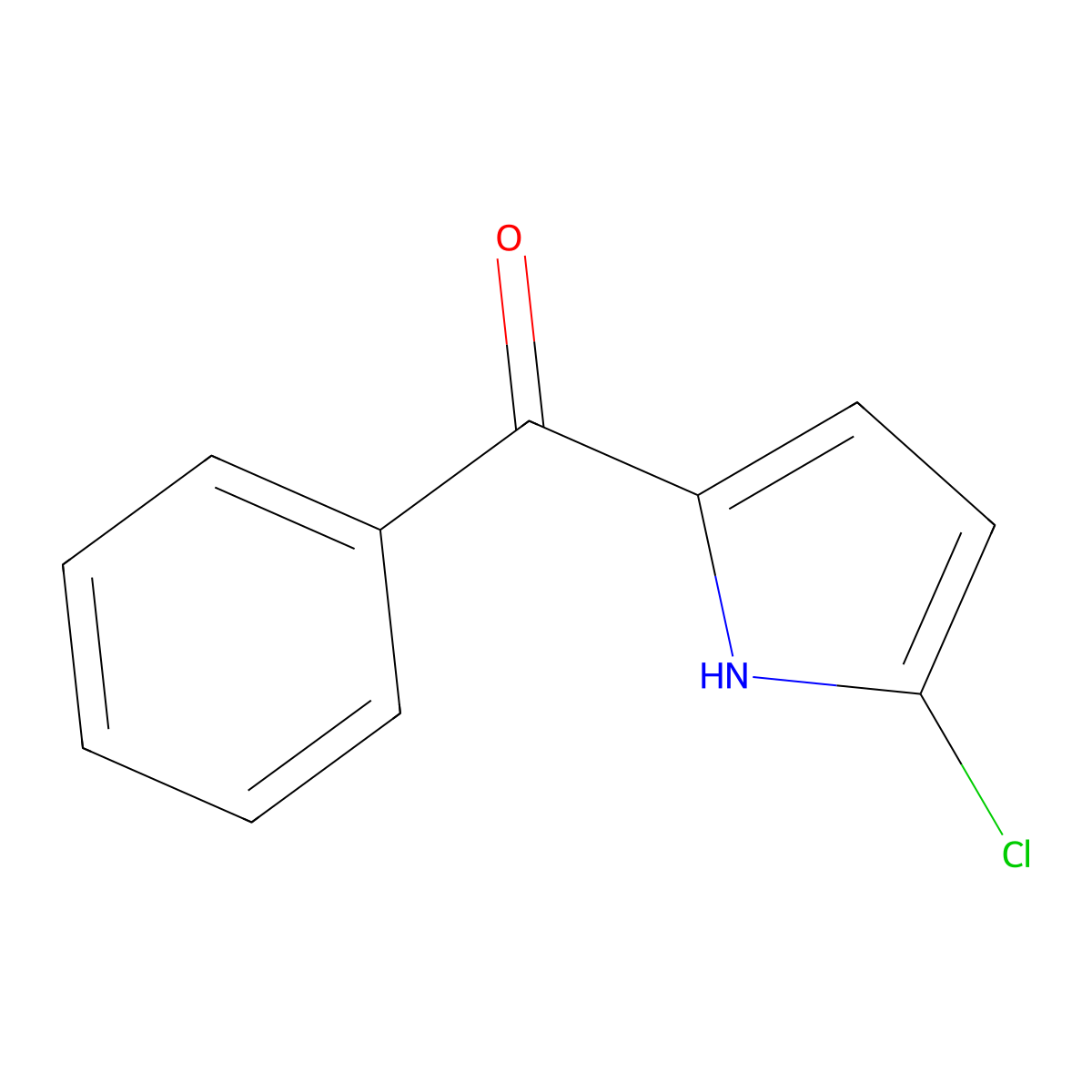 (5-chloro-1H-pyrrol-2-yl)(phenyl)methanone molecular structure, CAS 142231-06-9