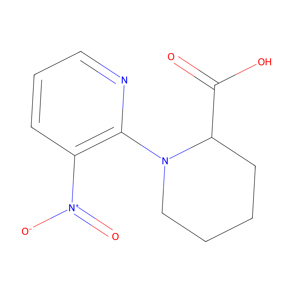 1-(3-Nitropyridin-2-YL)piperidine-2-carboxylic acid molecular structure, CAS 142231-47-8