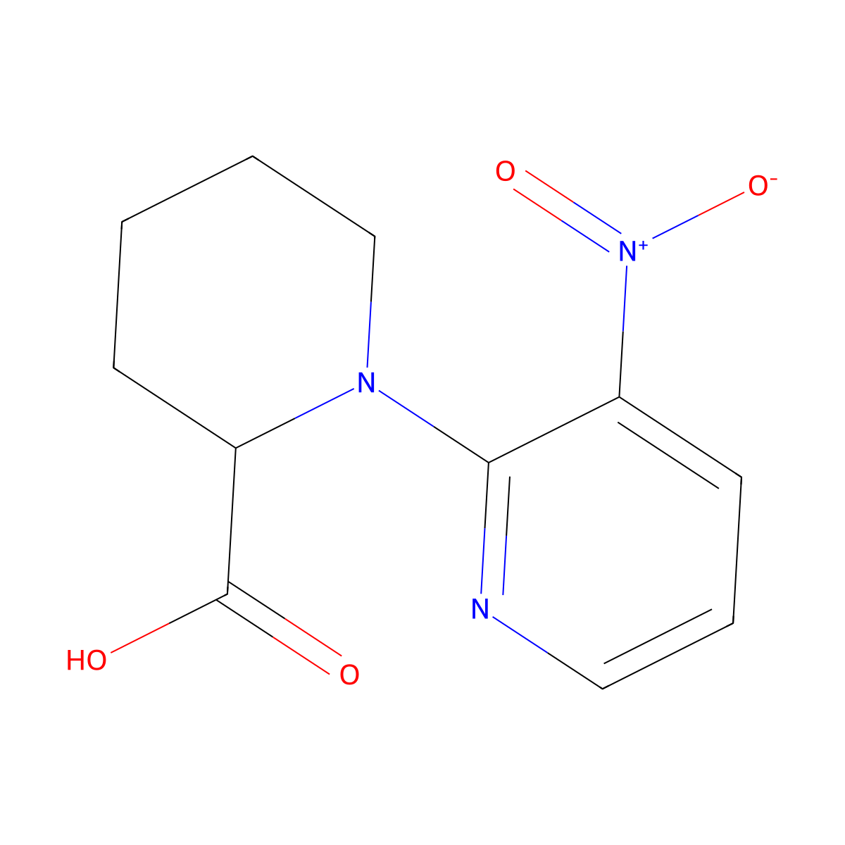 1-(3-Nitropyridin-2-YL)piperidine-2-carboxylic acid molecular structure, CAS 142231-47-8