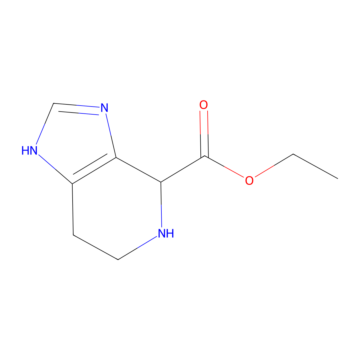 Ethyl 4,5,6,7-tetrahydro-1H-imidazo[4,5-c]pyridine-4-carboxylate molecular structure, CAS 1422343-84-7