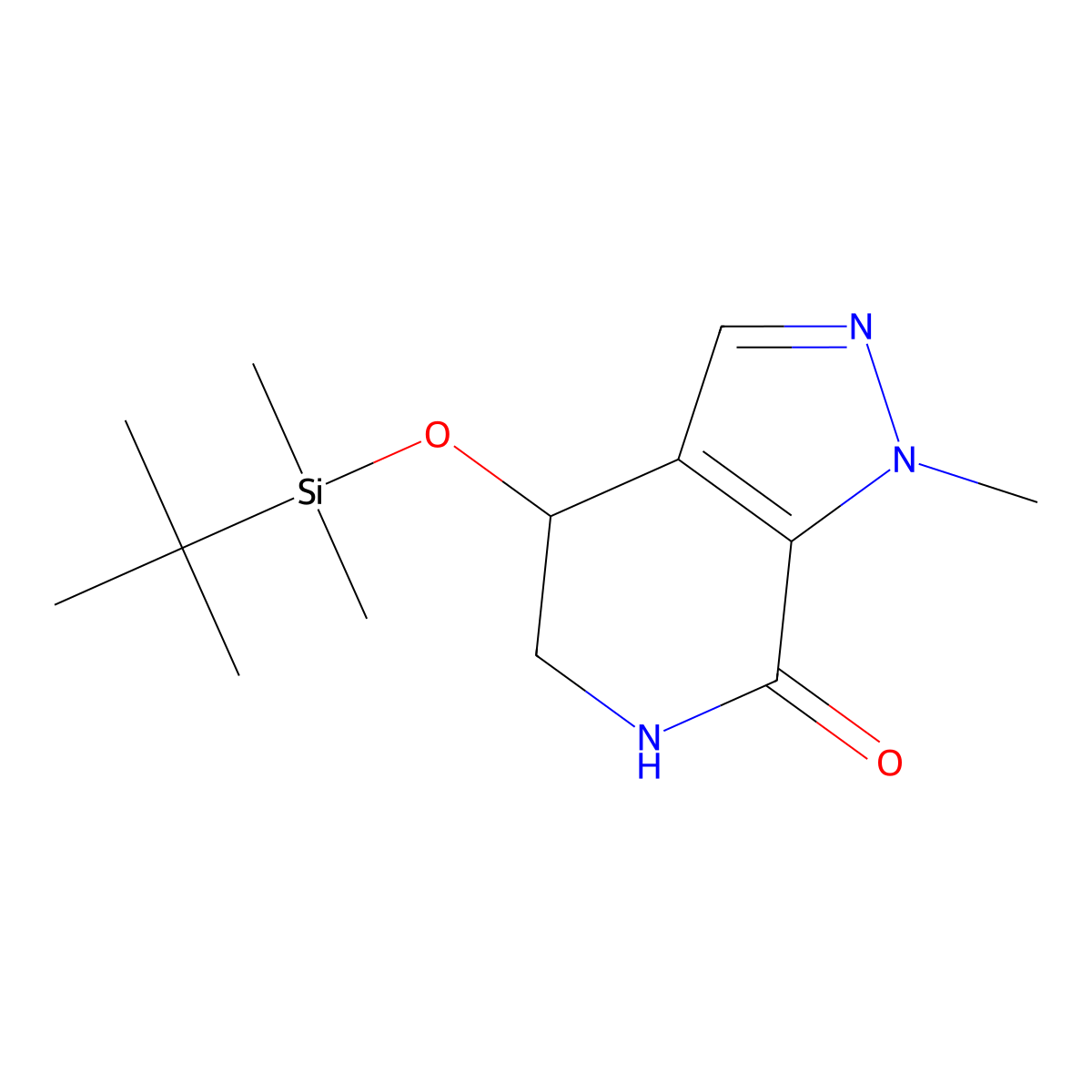 4-[tert-butyl(dimethyl)silyl]oxy-1-methyl-5,6-dihydro-4H-pyrazolo[3,4-c]pyridin-7-one molecular structure, CAS 1422343-97-2