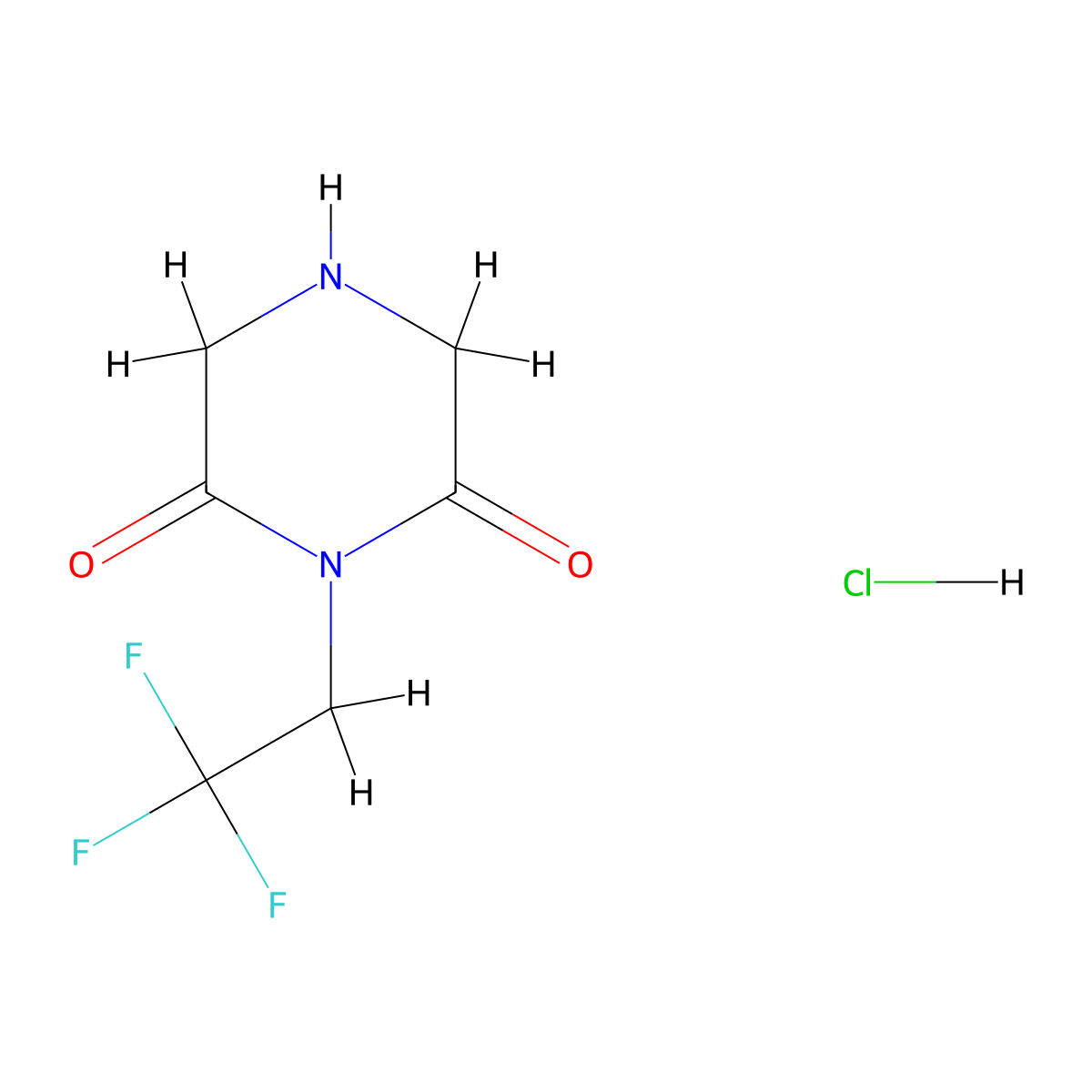 1-(2,2,2-Trifluoroethyl)piperazine-2,6-dione hydrochloride molecular structure, CAS 1422344-02-2