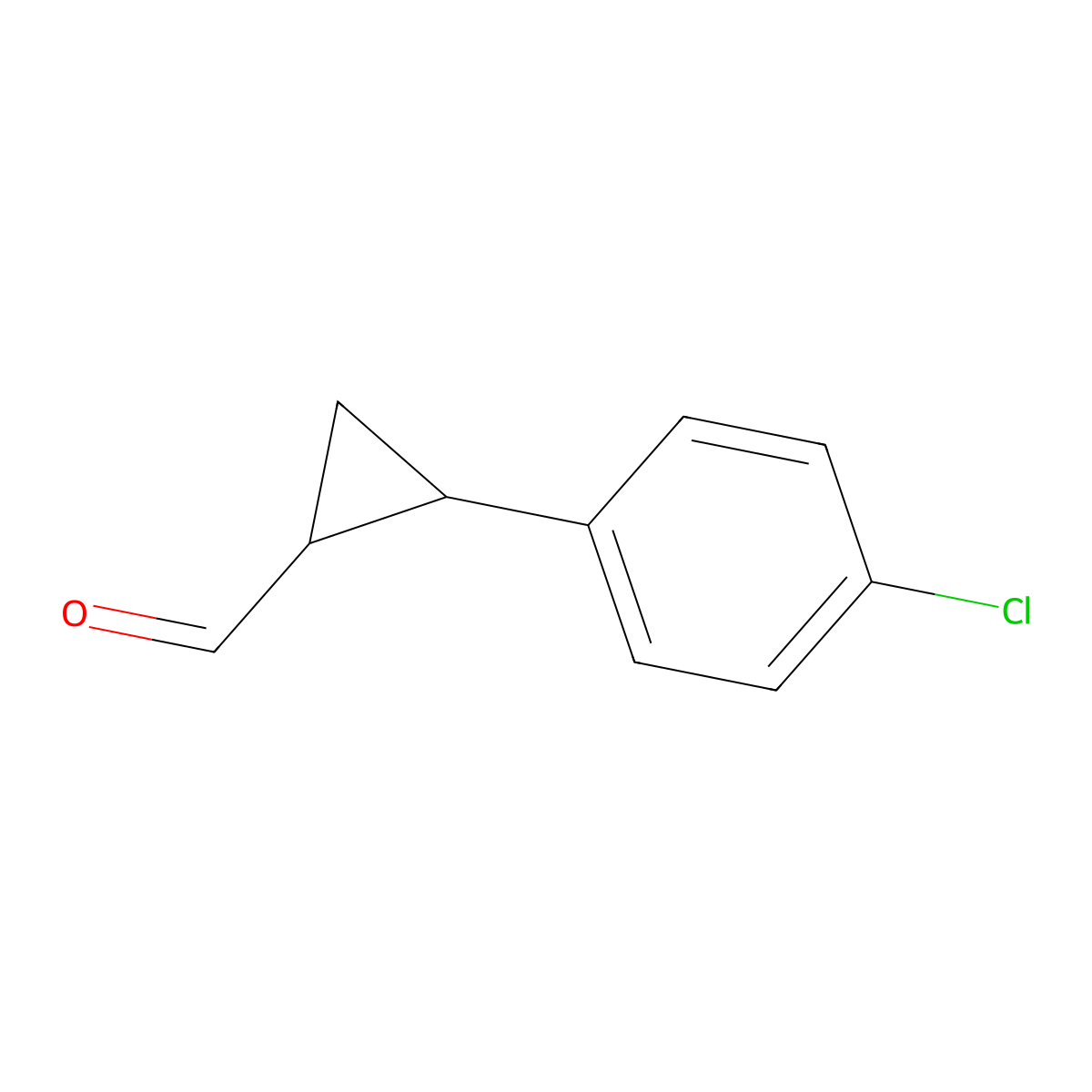 Cyclopropanecarboxaldehyde, 2-(4-chlorophenyl)- molecular structure, CAS 1422344-03-3