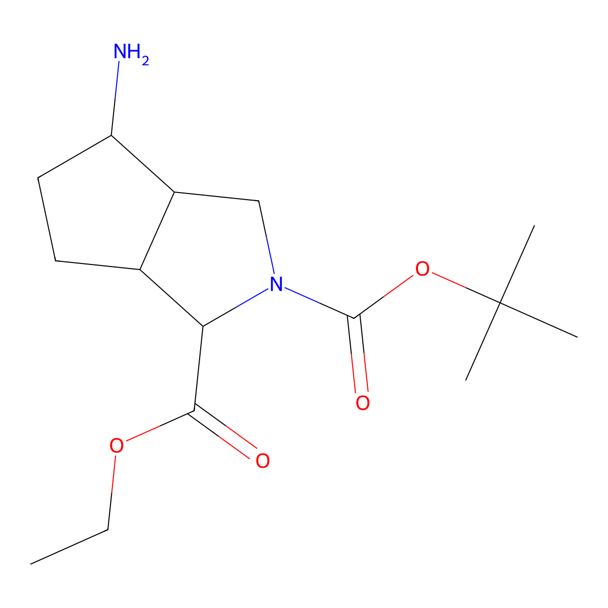 (1S,3aR,4R,6aS)-2-tert-butyl 1-ethyl 4-aminohexahydrocyclopenta[c]pyrrole-1,2(1H)-dicarboxylate molecular structure, CAS 1422344-05-5