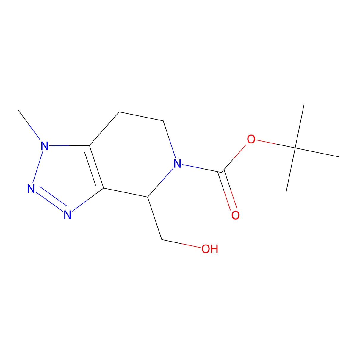Tert-butyl 4-(hydroxymethyl)-1-methyl-6,7-dihydro-4H-triazolo[4,5-c]pyridine-5-carboxylate molecular structure, CAS 1422344-08-8