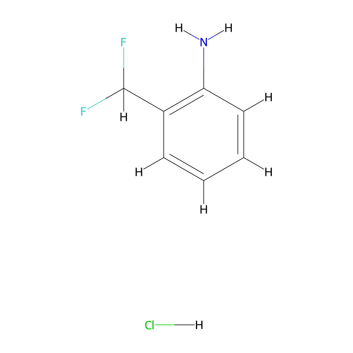 2-(Difluoromethyl)aniline hydrochloride molecular structure, CAS 1422344-12-4