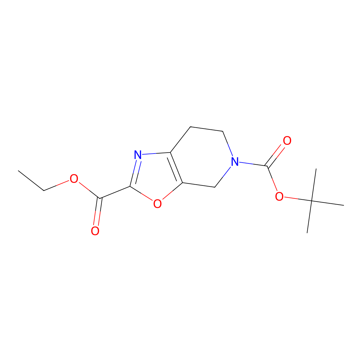 5-tert-Butyl 2-ethyl 6,7-dihydrooxazolo[5,4-c]pyridine-2,5(4H)-dicarboxylate molecular structure, CAS 1422344-17-9