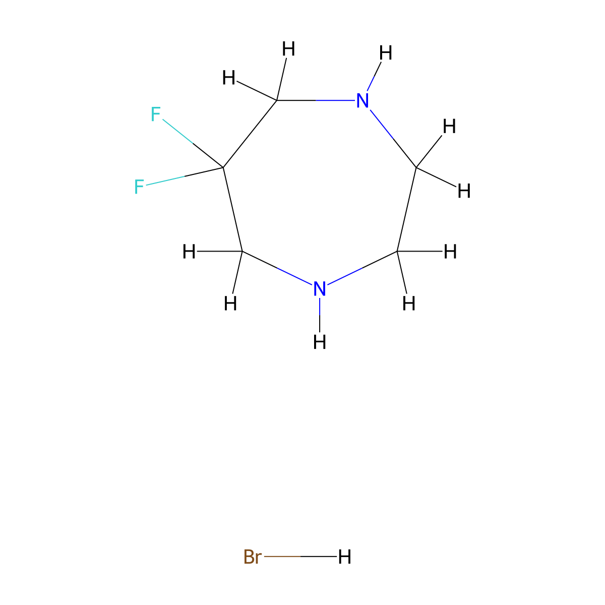 6,6-Difluoro-1,4-diazepane hydrobromide molecular structure, CAS 1422344-19-1