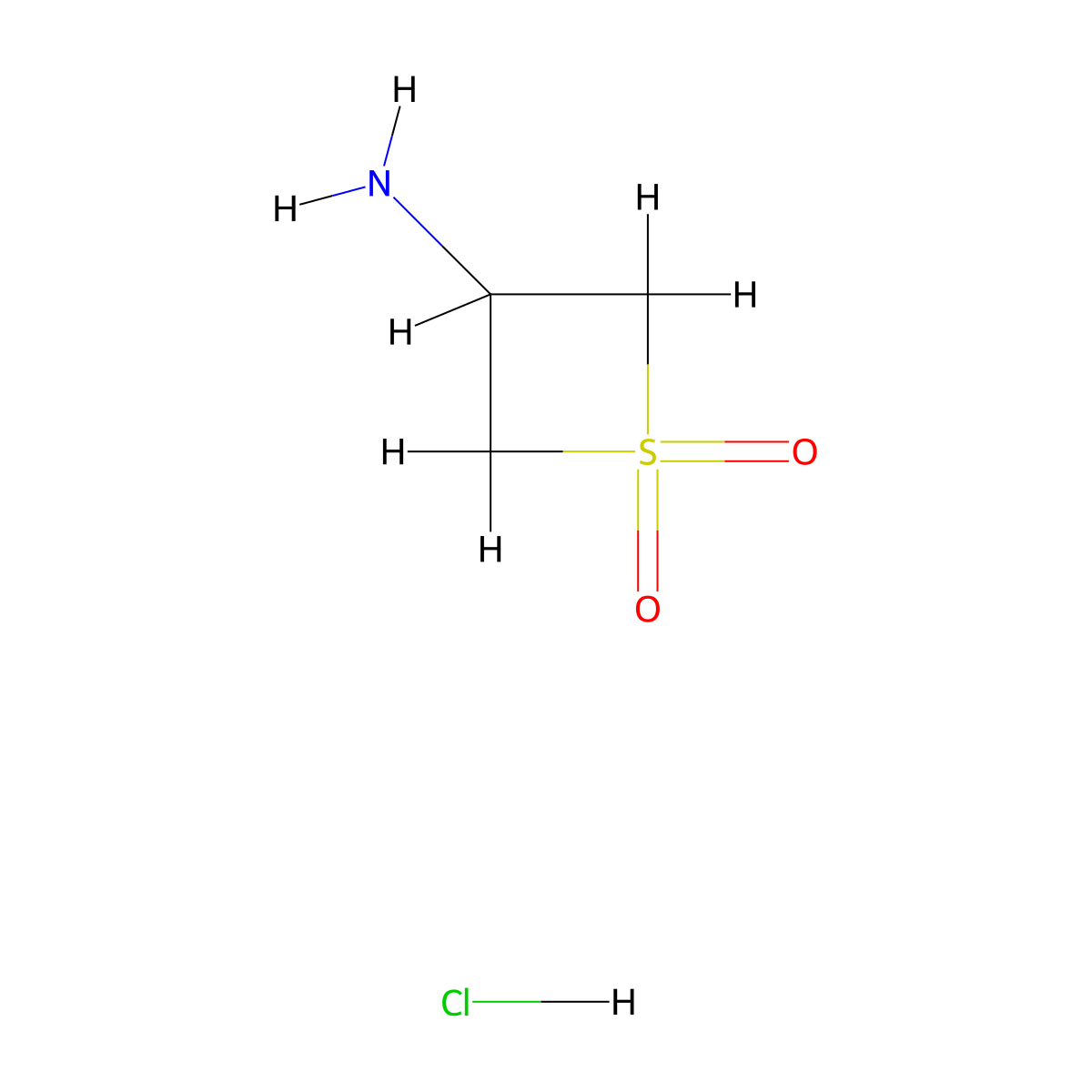 3-Aminothietane 1,1-dioxide hcl molecular structure, CAS 1422344-24-8
