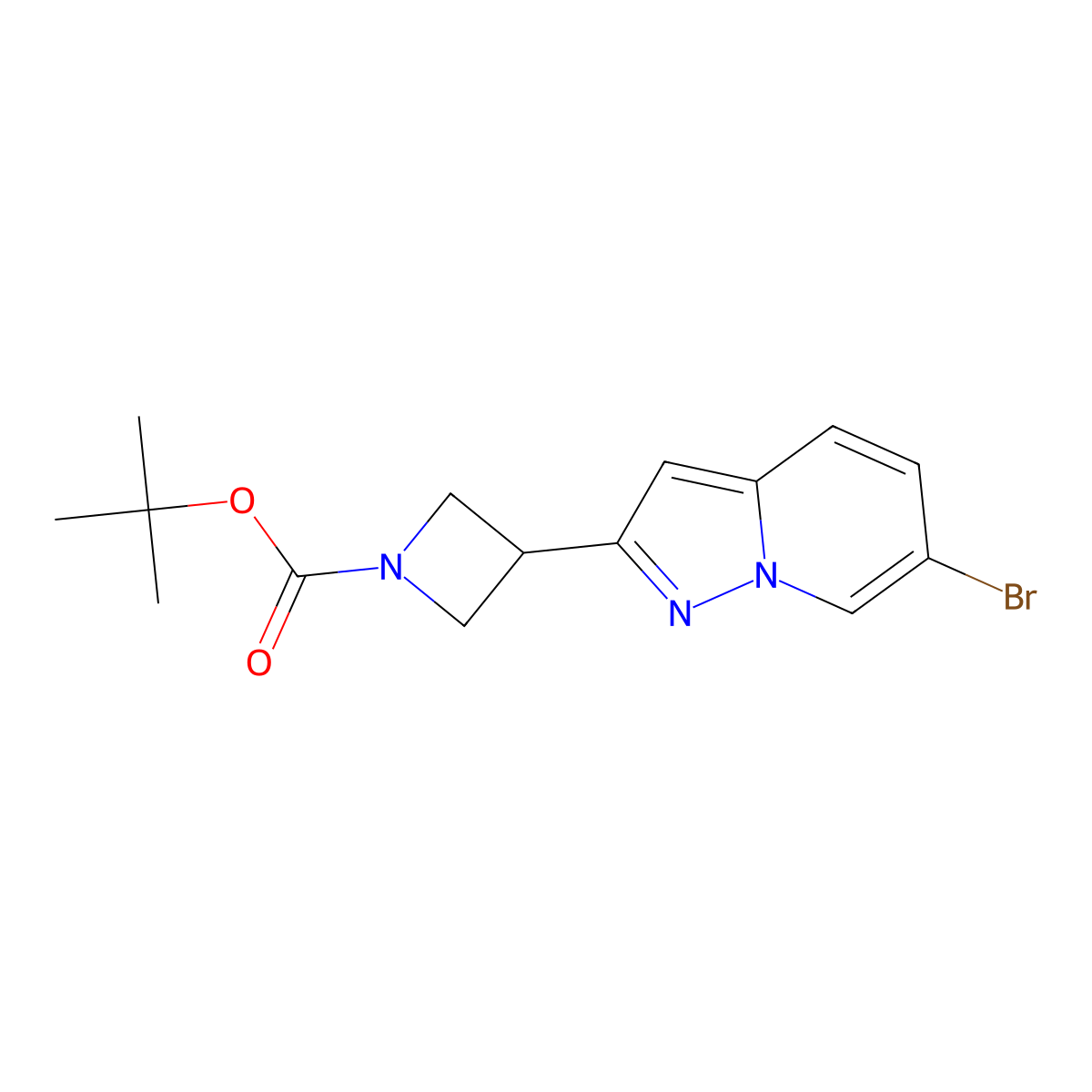 tert-Butyl 3-(6-bromopyrazolo[1,5-a]pyridin-2-yl)azetidine-1-carboxylate molecular structure, CAS 1422344-30-6