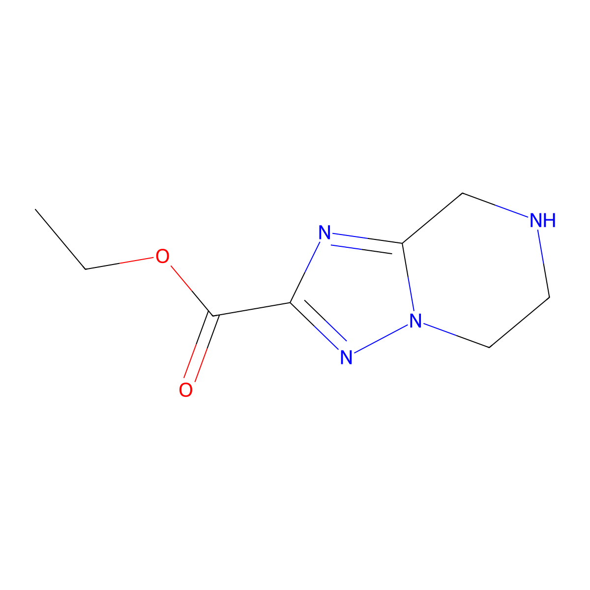 Ethyl 5,6,7,8-tetrahydro-[1,2,4]triazolo[1,5-a]pyrazine-2-carboxylate molecular structure, CAS 1422344-37-3